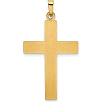 14K Yellow Gold Polished and Satin Cross Pendant with Dots Detail - 36.07mm in Length by Oro Pregiato