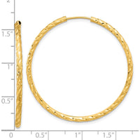 14K Yellow Gold Polished and Satin Diamond-Cut 40mm Endless Hoop Earrings by 0