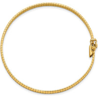 14K Yellow Gold Polished and Satin Diamond-Cut 4mm Omega Bracelet - 7.5 Inches by 0