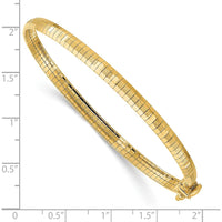14K Yellow Gold Polished and Satin Diamond-Cut 4mm Omega Bracelet - 7.5 Inches by 0
