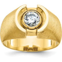 14K Yellow Gold Polished and Satin Diamond Ring Mounting - 11.7mm Width by IBGoodman
