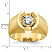 14K Yellow Gold Polished and Satin Diamond Ring Mounting - 11.7mm Width by IBGoodman