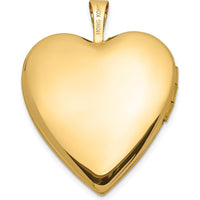 14K Yellow Gold Polished and Satin Diamond Star Heart Locket with Engravable Back - 0.010 Carat Diamond Weight by Monteluci Fine Jewelry