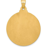 14K Yellow Gold Polished and Satin Face of Jesus Medal Hollow Pendant by Oro Pregiato