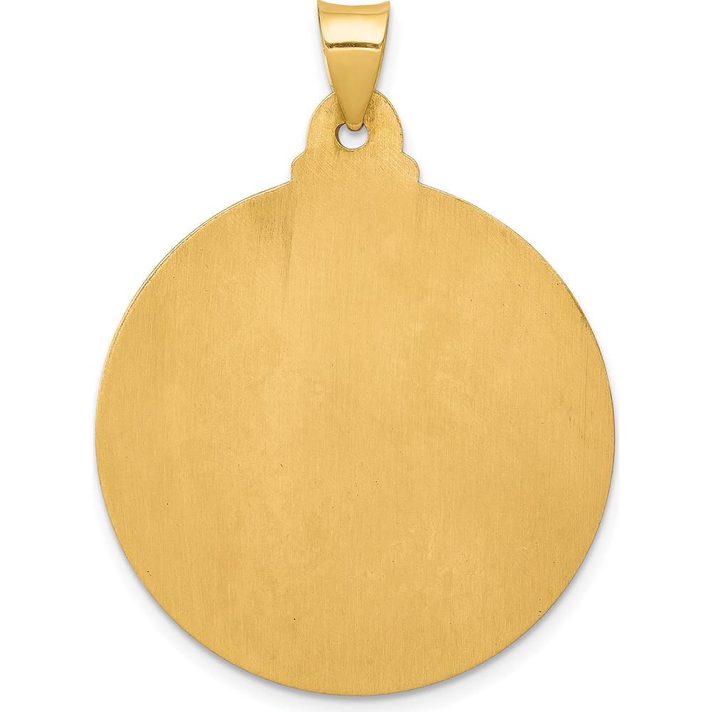 14K Yellow Gold Polished and Satin Face of Jesus Medal Hollow Pendant by Oro Pregiato