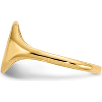 14K Yellow Gold Polished & Satin Finish Engravable Signet Ring - 8.5x10.0mm by 0