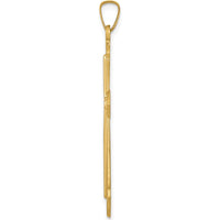 14K Yellow Gold Polished and Satin Finish Passion Cross Pendant - 40.23mm Length, 21.64mm Width by Oro Pregiato