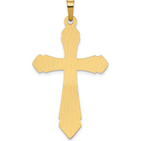 14K Yellow Gold Polished and Satin Finish Passion Cross Pendant - 40.23mm Length, 21.64mm Width by Oro Pregiato