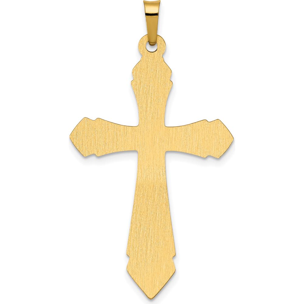 14K Yellow Gold Polished and Satin Finish Passion Cross Pendant - 40.23mm Length, 21.64mm Width by Oro Pregiato