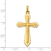 14K Yellow Gold Polished and Satin Finish Passion Cross Pendant - 40.23mm Length, 21.64mm Width by Oro Pregiato