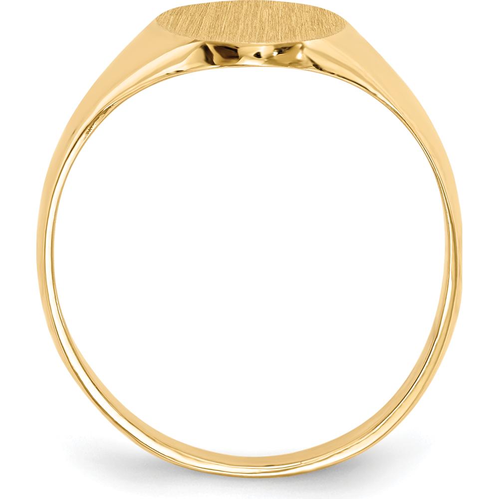 14K Yellow Gold Polished & Satin Finish Signet Ring - 8.5x12mm by 0