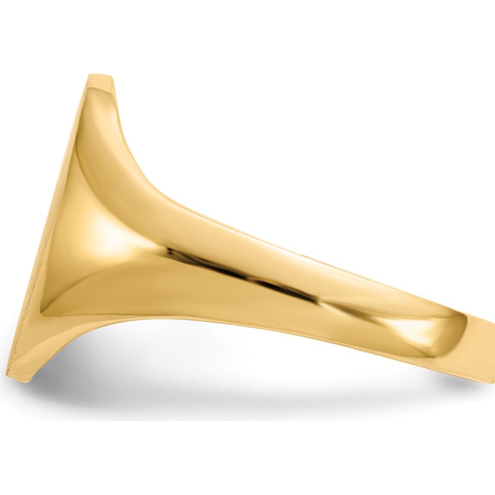 14K Yellow Gold Polished & Satin Finish Signet Ring - 8.5x12mm by 0