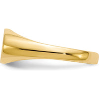 14K Yellow Gold Polished & Satin Finish Signet Ring with Engravable Top - 11.5mm x 6.5mm by 0