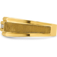 14K Yellow Gold Polished and Satin Five Stone Men's Ring Mounting - 14mm Top Width by Oro Pregiato
