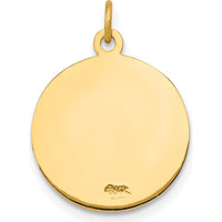 14K Yellow Gold Polished and Satin Guardian Angel Medal Charm - Spiritual Protection Pendant by Oro Pregiato