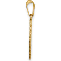 14K Yellow Gold Polished and Satin Heart Pendant with Scalloped Border - Engravable by Oro Pregiato