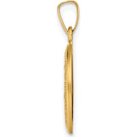 14K Yellow Gold Polished and Satin Hollow Miraculous Medal Oval Pendant by Oro Pregiato