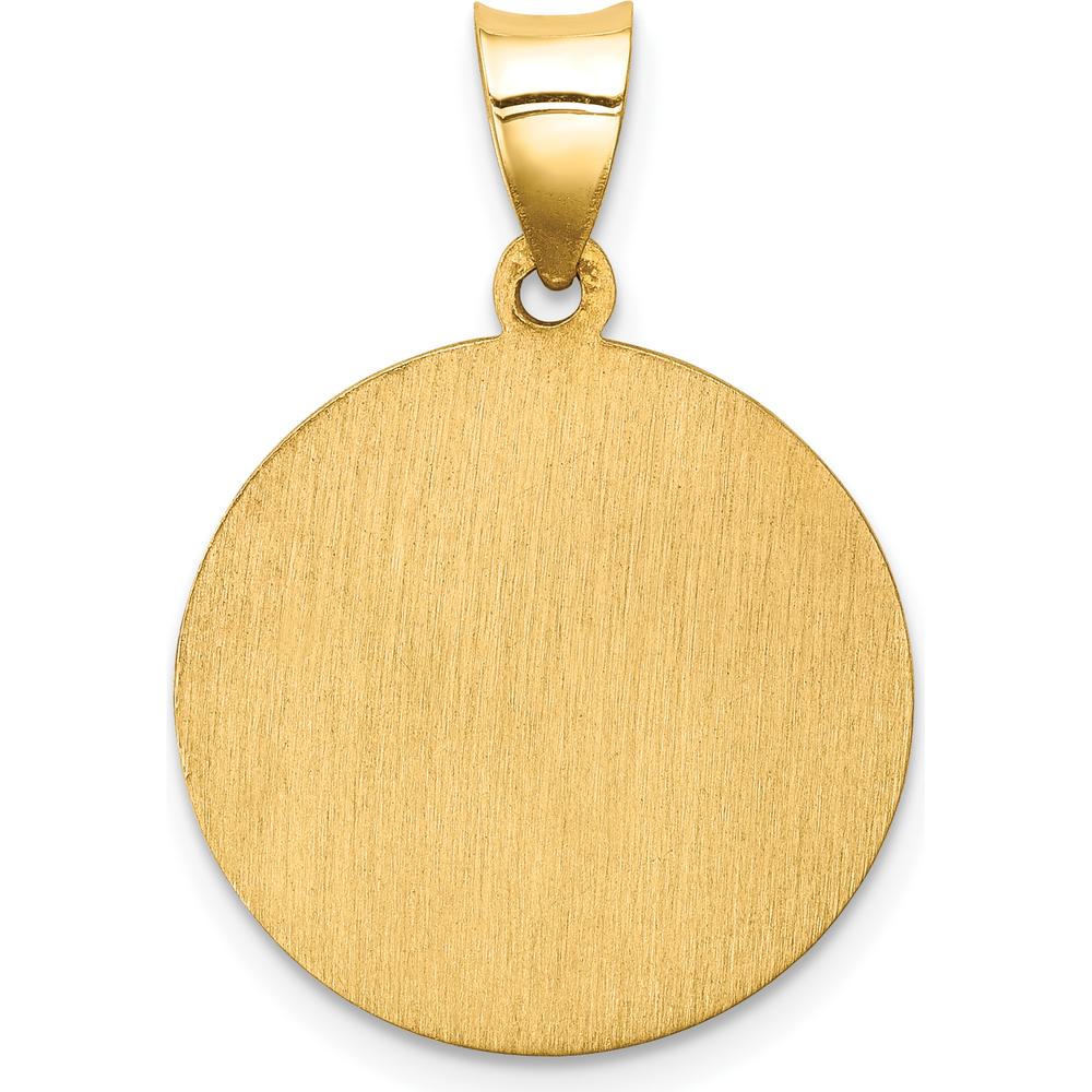 14K Yellow Gold Polished and Satin Hollow Mother Teresa Medal Pendant - 21mm Length, 19mm Width by Oro Pregiato