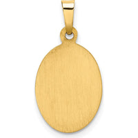 14K Yellow Gold Polished and Satin Hollow Our Lady of Guadalupe Medal Pendant - 23mm Length by Oro Pregiato