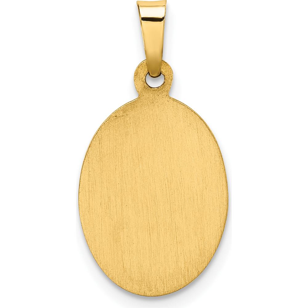 14K Yellow Gold Polished and Satin Hollow Our Lady of Guadalupe Medal Pendant - 23mm Length by Oro Pregiato