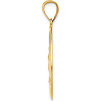 14K Yellow Gold Polished and Satin Hollow Our Lady of Guadalupe Oval Pendant by Oro Pregiato