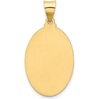 14K Yellow Gold Polished and Satin Hollow Our Lady of Guadalupe Oval Pendant by Oro Pregiato
