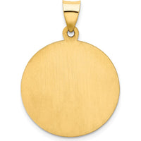 14K Yellow Gold Polished and Satin Hollow Our Lady of Guadalupe Round Pendant by Oro Pregiato