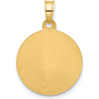 14K Yellow Gold Polished and Satin Hollow Our Lady of Mt. Carmel Medal Round Pendant - 16.2mm by Oro Pregiato
