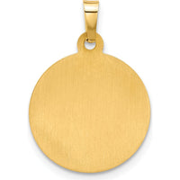 14K Yellow Gold Polished and Satin Hollow Sacred Heart of Jesus Medal Pendant - 22.7mm by Oro Pregiato