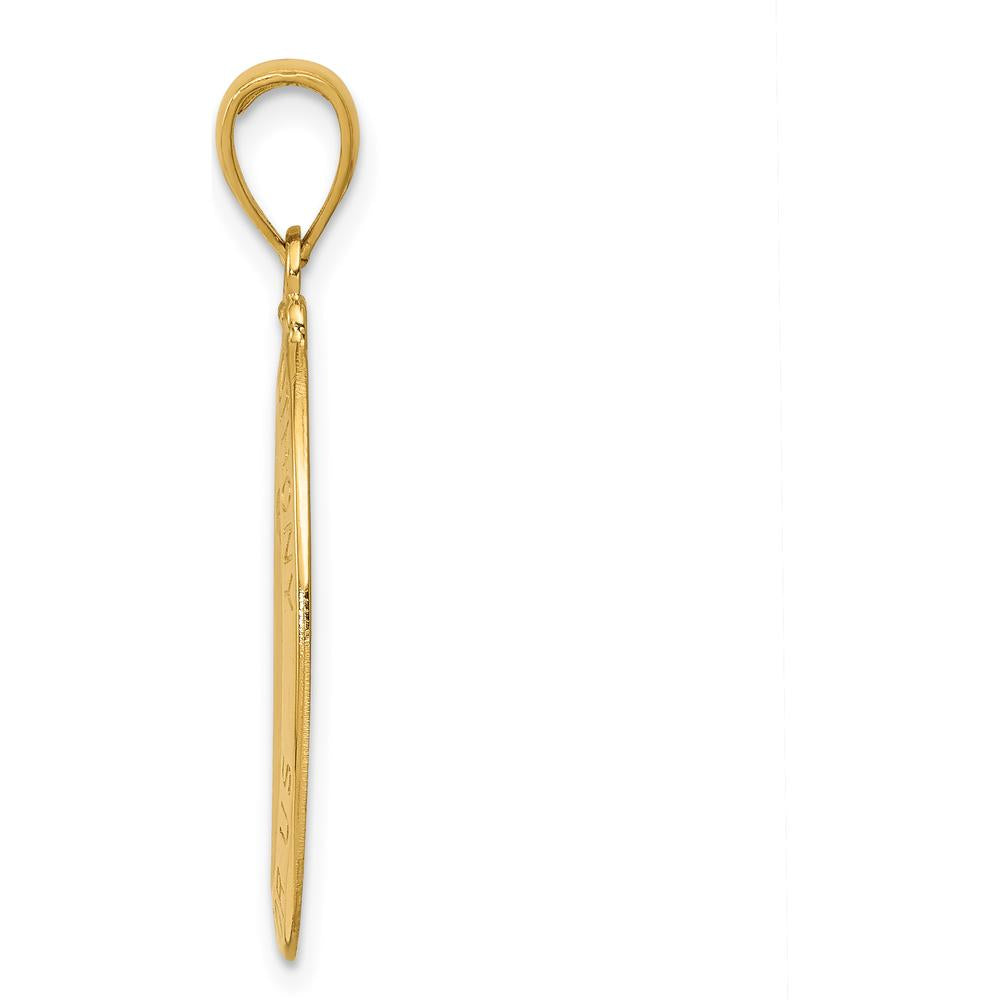 14K Yellow Gold Polished and Satin Hollow Saint Anthony Oval Medal Pendant by Oro Pregiato
