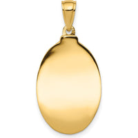 14K Yellow Gold Polished and Satin Hollow Saint Anthony Oval Medal Pendant by Oro Pregiato