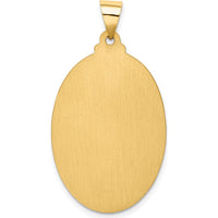 14K Yellow Gold Polished and Satin Hollow Saint Christopher Medal Pendant - 37mm Length by 0