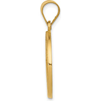 14K Yellow Gold Polished and Satin Hollow Saint George Medal Pendant - 27.25mm Length by Oro Pregiato