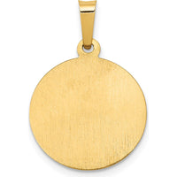 14K Yellow Gold Polished and Satin Hollow Saint George Medal Round Pendant - 22mm by Oro Pregiato