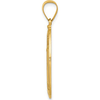 14K Yellow Gold Polished and Satin Hollow St. Anthony Medal Oval Pendant - 33mm by Oro Pregiato