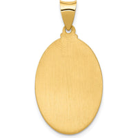 14K Yellow Gold Polished and Satin Hollow St. Anthony Medal Oval Pendant - 33mm by Oro Pregiato