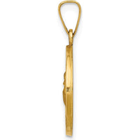 14K Yellow Gold Polished and Satin Hollow St. Anthony Medal Pendant - 21.6mm by Oro Pregiato