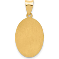 14K Yellow Gold Polished and Satin Hollow St. Joseph Medal Oval Pendant by Oro Pregiato