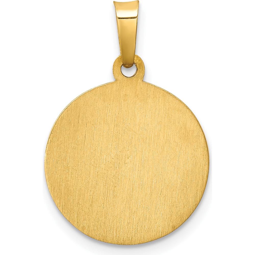 14K Yellow Gold Polished and Satin Hollow St. Jude Thaddeus Medal Pendant - 22mm by Oro Pregiato