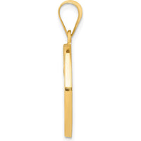 14K Yellow Gold Polished and Satin Hollow St. Matthew Medal Round Pendant 22mm x 19mm by Oro Pregiato