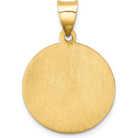 14K Yellow Gold Polished and Satin Hollow St. Paul Medal Round Pendant - 21mm x 19mm by Oro Pregiato