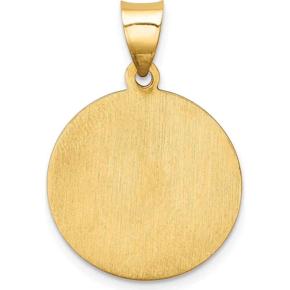 14K Yellow Gold Polished and Satin Hollow St. Paul Medal Round Pendant - 21mm x 19mm by Oro Pregiato