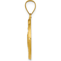 14K Yellow Gold Polished and Satin Hollow St. Rocco Medal Pendant - 26.4mm Length by Oro Pregiato