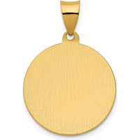 14K Yellow Gold Polished and Satin Hollow St. Rocco Medal Pendant - 26.4mm Length by Oro Pregiato
