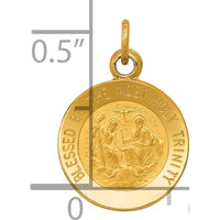 14K Yellow Gold Polished and Satin Holy Trinity Medal Charm by Oro Pregiato