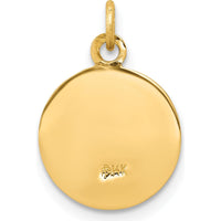 14K Yellow Gold Polished and Satin Holy Trinity Medal Charm by Oro Pregiato