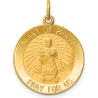 14K Yellow Gold Polished and Satin Infant of Prague Round Charm - 24mm Length by Oro Pregiato