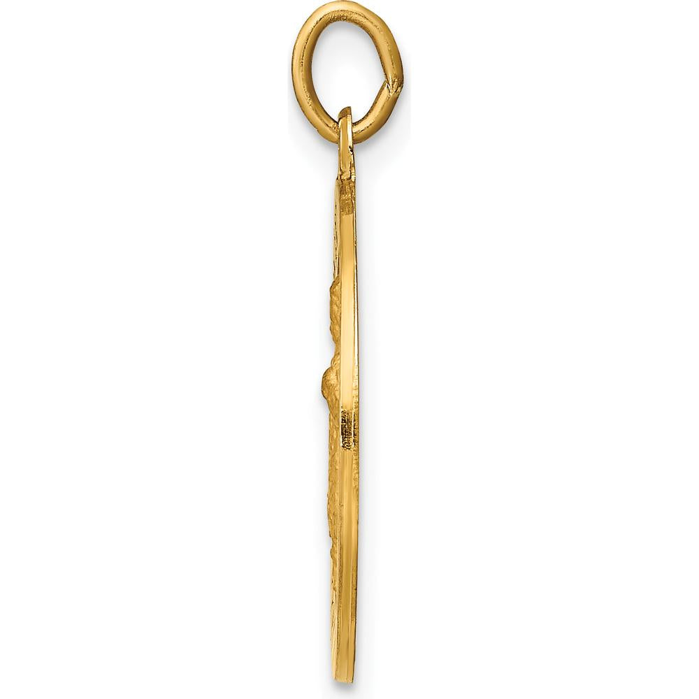14K Yellow Gold Polished and Satin Infant of Prague Round Charm - 24mm Length by Oro Pregiato