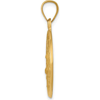 14K Yellow Gold Polished and Satin Jesus Face Medal Pendant - 24mm Length by Oro Pregiato