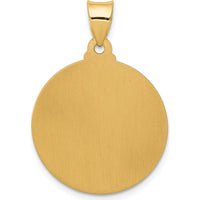 14K Yellow Gold Polished and Satin Jesus Face Medal Pendant - 24mm Length by Oro Pregiato